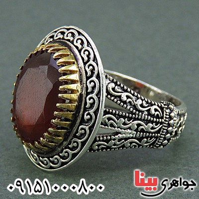 انگشتر یاقوت گارنت خوشرنگ مردانه _کد:25782