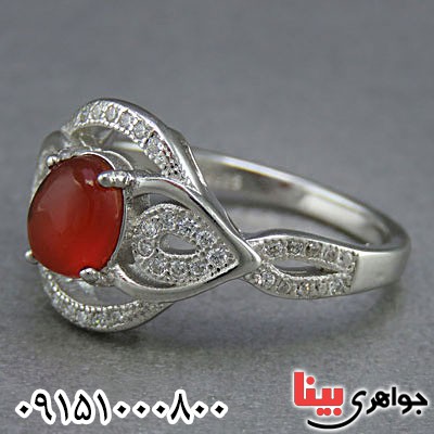 انگشتر عقیق یمنی خوشرنگ بسیار زیبا زنانه _کد:25783