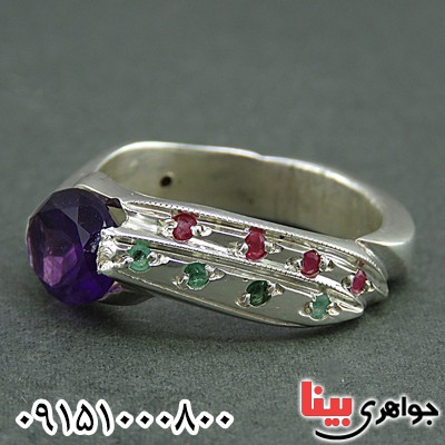 انگشتر آمتیست خوشرنگ مردانه بسیار زیبا _کد:25797