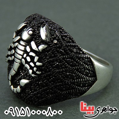 انگشتر نقره میکروستینگ مردانه درشت طرح ترک _کد:25851