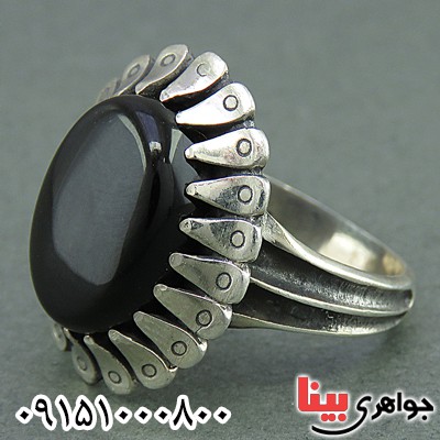 انگشتر عقیق سیاه (اونیکس) مردانه زیبا انگشتر عقیق سیاه (اونیکس) مردانه زیبا