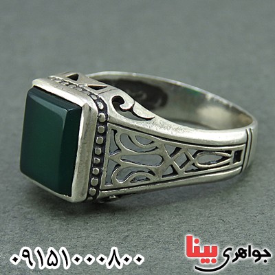 انگشتر عقیق سبز خوشرنگ بسیار زیبا _کد:25857