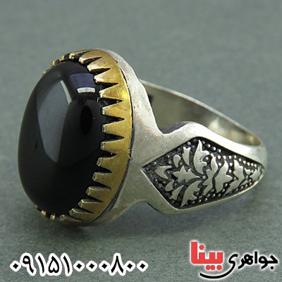 انگشتر عقیق سیاه (اونیکس) مردانه خاص و زیبا