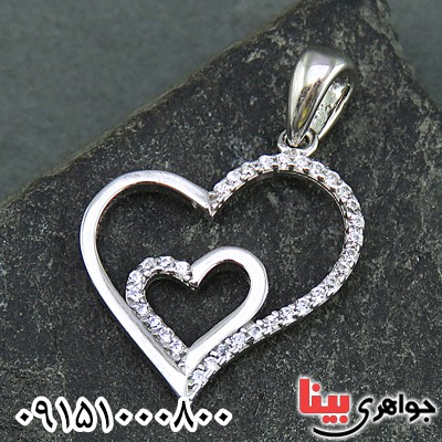 گردنبند نقره زنانه بسیار زیبا قلبی شکل