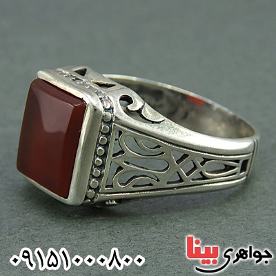 انگشتر عقیق قرمز بسیار شیک _کد:25915