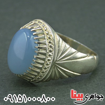 انگشتر عقیق کبود بسیار زیبا و خاص _کد:25925
