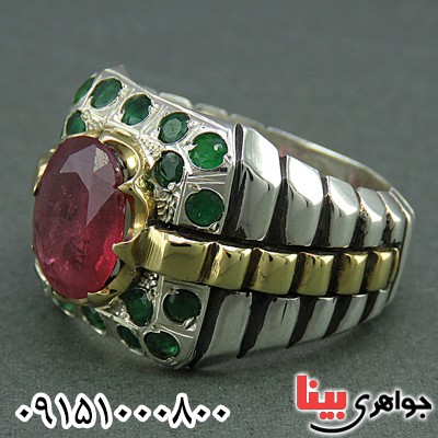 انگشتر یاقوت سرخ خوشرنگ مردانه فاخر _کد:25927
