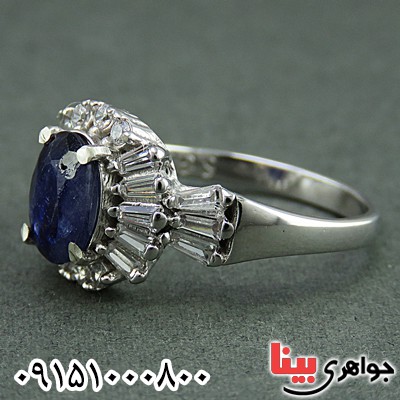 انگشتر یاقوت کبود خوشرنگ زنانه بسیار زیبا _کد:25932