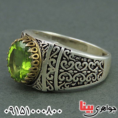 انگشتر زبرجد خوشرنگ بسیار زیبا مردانه _کد:25937