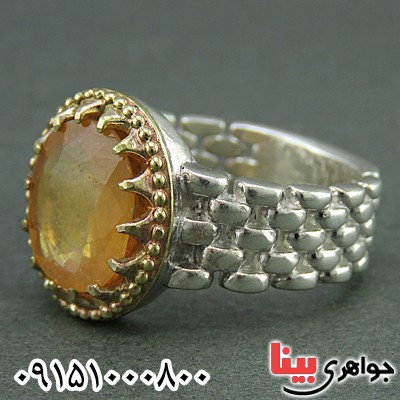 انگشتر یاقوت زرد خوشرنگ و فاخر مردانه _کد:25945