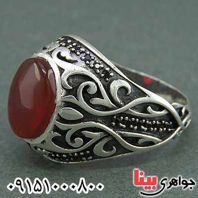 انگشتر عقیق یمنی خاص و خوشرنگ مردانه _کد:25948