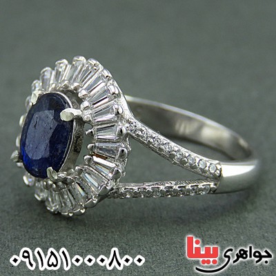 انگشتر یاقوت کبود زنانه خاص بسیار زیبا _کد:25958