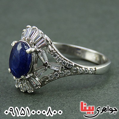 انگشتر یاقوت کبود خوشرنگ بسیار زیبا زنانه _کد:25961