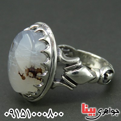 انگشتر عقیق شجری طبیعی خاص مردانه _کد:26039