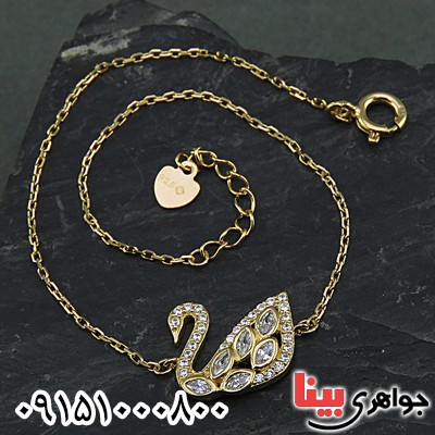 دستبند نقره خاص زنانه با آویز قو _کد:26060