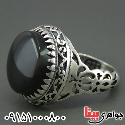 انگشتر عقیق سیاه (اونیکس) جزع خاص مردانه _کد:26066
