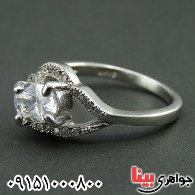 انگشتر نقره تک نگین پرنس زنانه _کد:26083