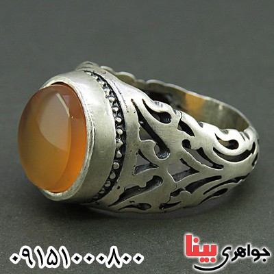 انگشتر عقیق یمنی مردانه خوشرنگ و خاص _کد:26131