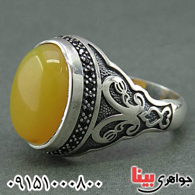 انگشتر عقیق شرف الشمس خوشرنگ مردانه بسیار زیبا _کد:26219
