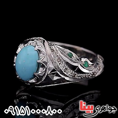انگشتر فیروزه نیشابوری و الماس فاخر _کد:26228