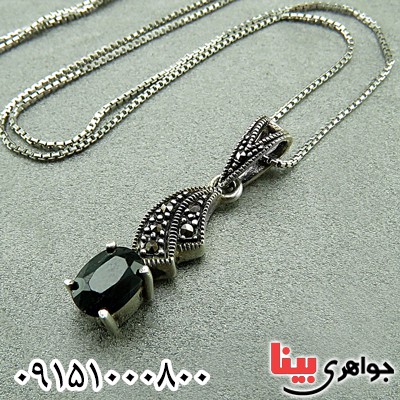 گردنبند یاقوت کبود مارکازیتی خاص و شیک _کد:26282