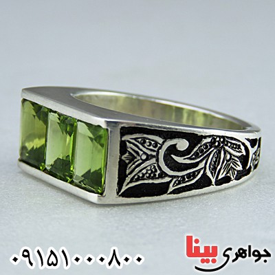 انگشتر زبرجد فاخر و دست ساز مردانه _کد:26322