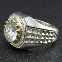 انگشتر الماس روسی ( موزانایت ) فاخر و دست ساز مردانه 