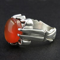 انگشتر عقیق یمنی دست ساز و خوشرنگ