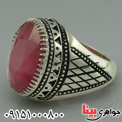انگشتر یاقوت سرخ درشت خاص مردانه فاخر _کد:26503