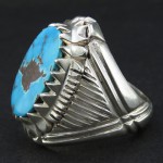 انگشتر فیروزه نیشابوری درشت فاخر مردانه _کد:۲۶۵۰۶