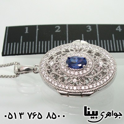 گردنبند یاقوت کبود صندوقچه ای دو رو بزرگ