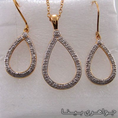 سرویس الماس طرح اشک تمام برلیان