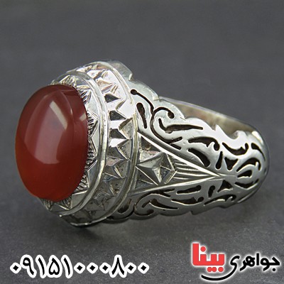 انگشتر عقیق یمنی فاخر و خوشرنگ دست ساز _کد:26588
