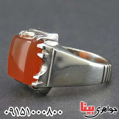 انگشتر عقیق یمنی خوشرنگ فاخر _کد:26589
