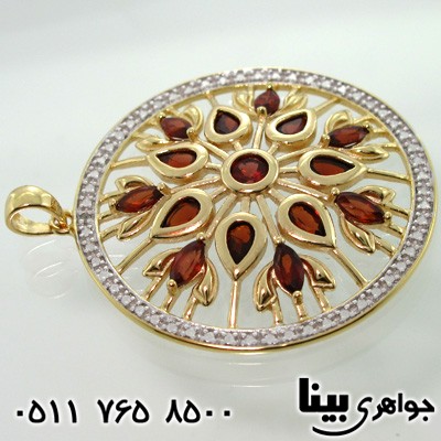 گردنبند یاقوت گارنت درشت با الماس
