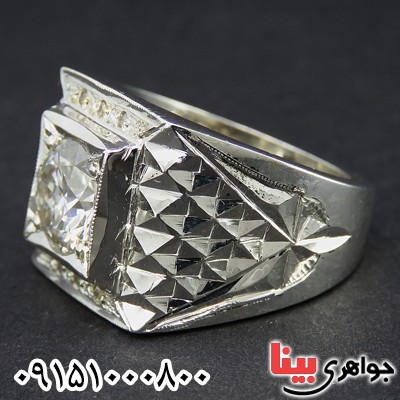 انگشتر الماس روسی ( موزانایت ) فاخر و شیک مردانه _کد:26607
