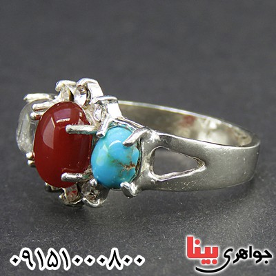 انگشتر چند جواهر زیبا ، خاص و شیک زنانه _کد:26617