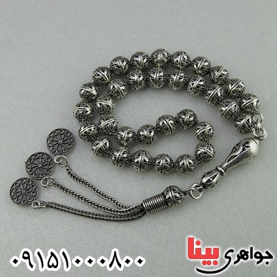 تسبیح نقره بسیار زیبا و عالی _کد:26635