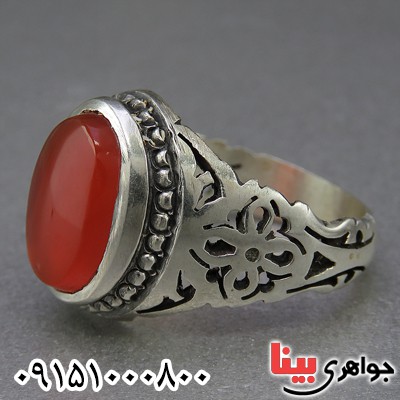 انگشتر عقیق یمنی دست ساز و خوشرنگ مردانه _کد:26639