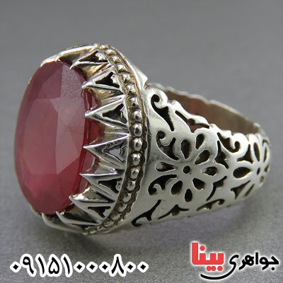 انگشتر یاقوت سرخ درشت و خوشرنگ مردانه _کد:26645
