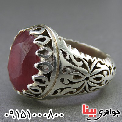 انگشتر یاقوت سرخ مردانه درشت و فاخر دست ساز _کد:26649