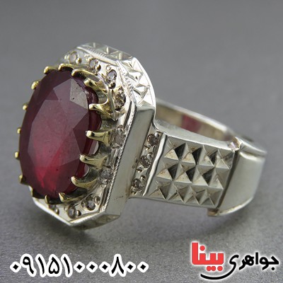 انگشتر یاقوت سرخ مردانه شیک و خاص فاخر مردانه _کد:26650