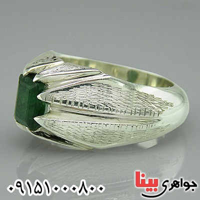 انگشتر زمرد خوشرنگ و خاص فاخر  مردانه _کد:26655