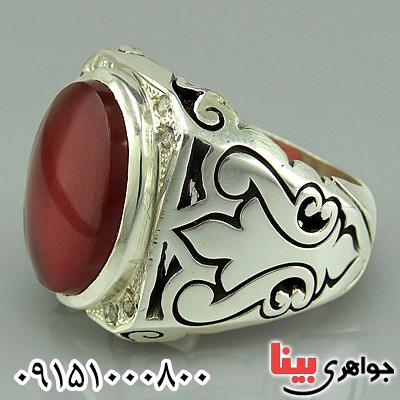 انگشتر عقیق یمنی فاخر مردانه بسیار زیبا _کد:26656