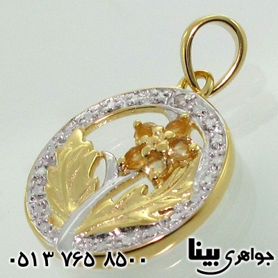 گردنبند سیترین با الماس کوچک
