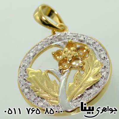 گردنبند سیترین با الماس کوچک