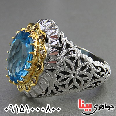 انگشتر توپاز خوشرنگ و دست ساز فاخر _کد:26667
