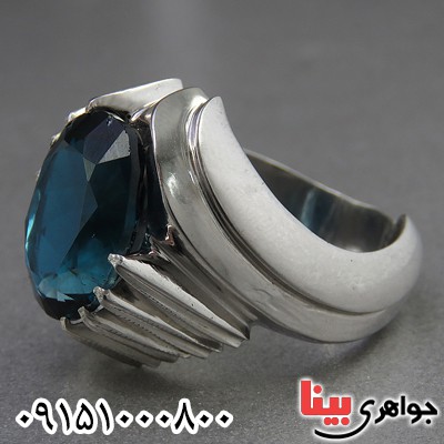 انگشتر توپاز درشت و خوشرنگ فاخر مردانه _کد:26669