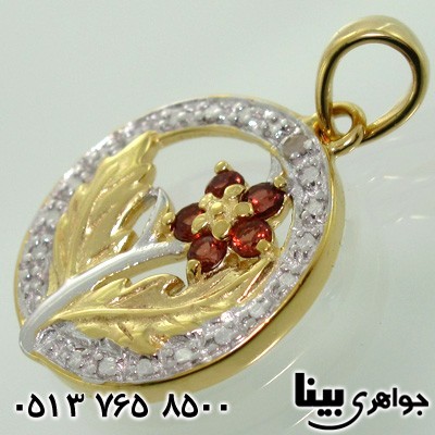 گردنبند یاقوت گارنت با الماس کوچک