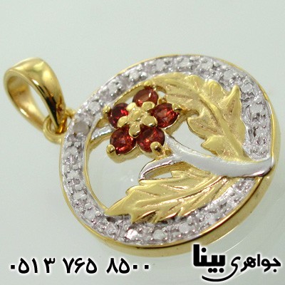 گردنبند یاقوت گارنت با الماس کوچک
